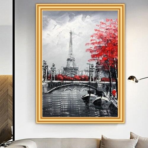 5D DIY Diamond Painting Paris Landscape Cross stitch Full Square Round Diamond Embroidery Mosaic Art Picture Rhinestones Decor