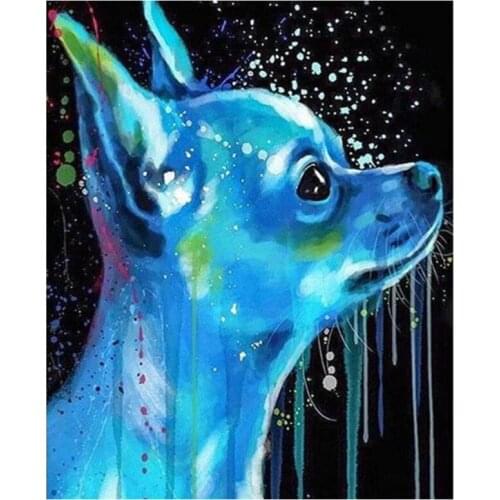 5D DIY Full Round/Square Diamond Painting Pet Chihuahua Dog 3D Embroidery Cross Stitch Rhinestone Mosaic Home Decor Art Yc935