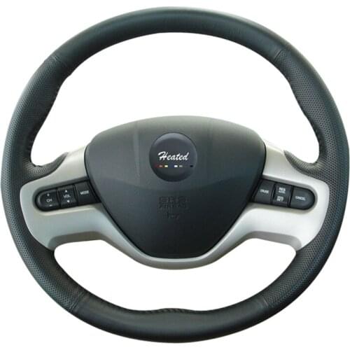 DIY genuine Leather Auto CAR Steering Wheel Cover for Honda Civic Old Civic 2006-2009 car styling Braid on the steering wheel