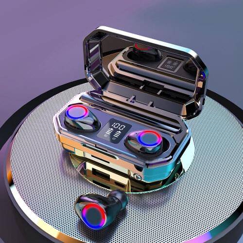 JIETMT M12 TWS Wireless Bluetooth Headphones 9D Stereo HIFI Headset LED Display Noise-canceling Music Sports Earphone For Phone