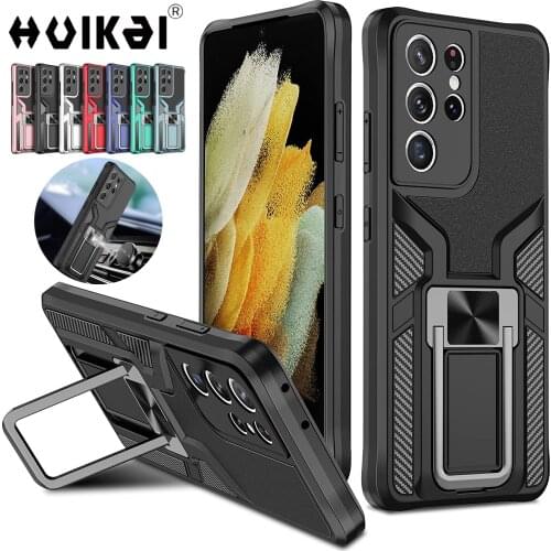 Armor Level Shockproof Case For Samsung Galaxy S21 Ultra Note20 Ultra S20 FE A52 A72 A32 A42 Carbon Fiber Series Slim Cover Case