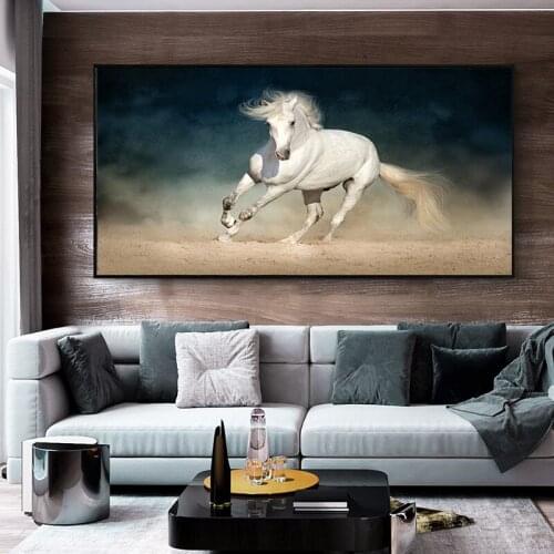 Black White Wall Art Paint Horse Painting on Canvas Pictures for Living Room Decoration Scandinavian Decor Posters and Prints