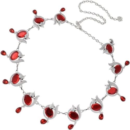 Women Girls Belly Dance Waist Chain Red Rhinestone Inlaid Slim Waist Belt