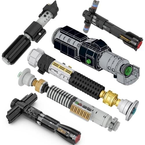 Star Movie Figures General Robot Grievous Vader Lightsaber Hilt Model Building Blocks Combat Weapon MOC Bricks Toys Xmas Gifts