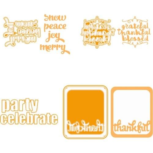 Grateful Letter Words Thankful Party Celebrate WordArt Cutting Dies For Craft Paper Cards Decoration Album Making Template 2019