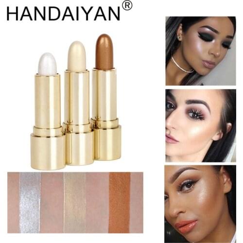 HANDAIYAN Face Concealer Contouring Bronzer Makeup Highlighter Illuminator Highlighter Brighten Stick Shimmer Eyeshadow Cosmetic