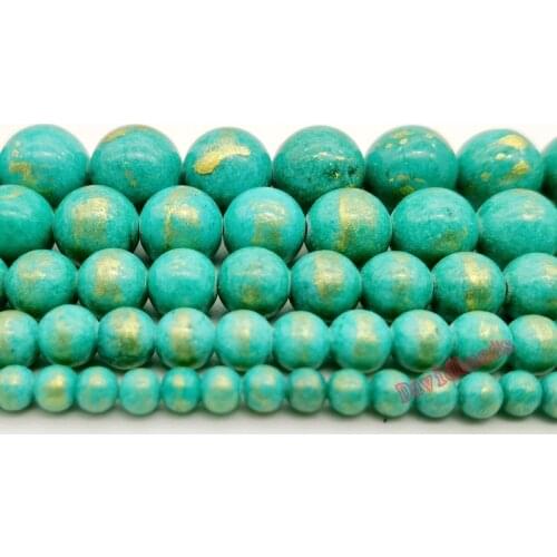 Natural Golden Rainbow Jades Round Loose Stone Beads 4 6 8 10 12mm DIY Gold Grass Green Color Stone Beads For Jewelry Making