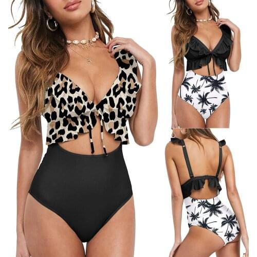 Bathing Suit Women One Piece With Shorts Bikini Print Set Swimsuit One Piece Filled Bra Swimwear Beachwear купальник для девочки