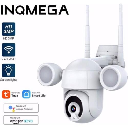 INQMEGA 3MP FHD Wifi Action Camera Tuya Smart Life Cloud PTZ Dome Outdoor Google Home Alexa Surveillance Security IP CCTV Cam