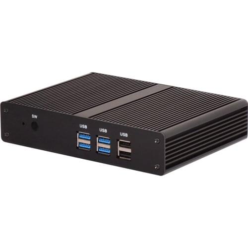 Fanless Mini PC,Kodi Box,Intel Celeron 3205U/3215U,Windows 10/Ubuntu,Silver,[HUNSN BM05L],(WiFi/VGA/1HD/4USB3.0/2USB2.0/1LAN)