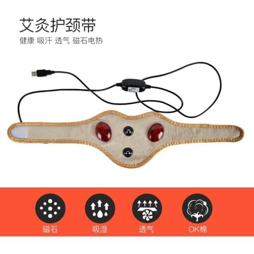 Moxa Moxibustion Neck Massager Far Infrared Heating Magnet Therapy Usb Electric Temp Control Cervical Spine Warming Massage