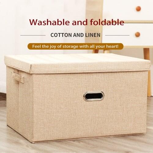 Washable Cotton And Linen Cloth Box With Lid Storage Box Oversize Desktop Folding Storage Products Environmental Protection