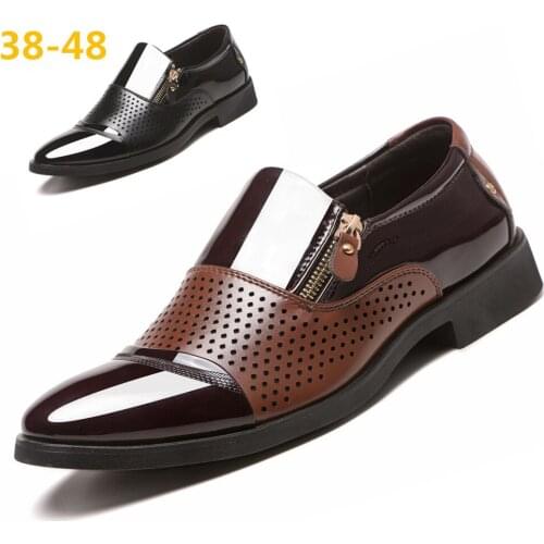 Mens Fashion Oxford Shoes 2019 Classic Casual Hollow Lazy Shoes Mens Dress Shoes Dress Large Size 38-48 Dance Shoes