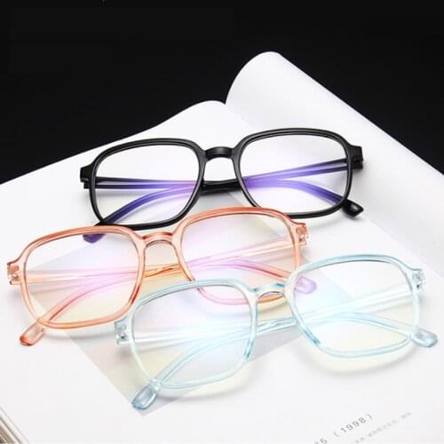 New Fashion Glasses Frame Square Myopia Optical Eyeglasses Women Anti Blue Eyewear Comfort Light Transparent Color Gafas