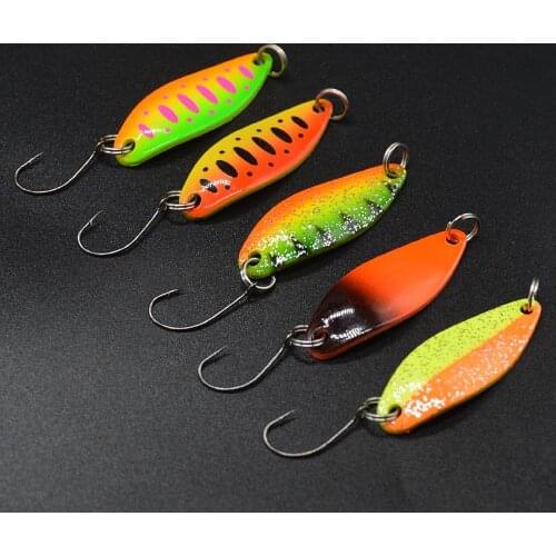 Fishing Spoons Trout Lures 5Pcs/lot 3.5g 3.4cm Metal Casting Jig Lures with Single Hook Fishing Lures