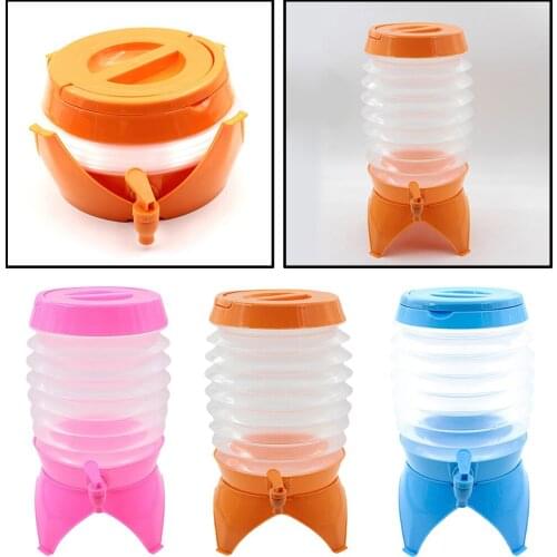 Folding Water Container 5.5L Outdoor Camping Hiking Fishing Carrier Tap Bucket Food-grade Plastic Water Storage Container