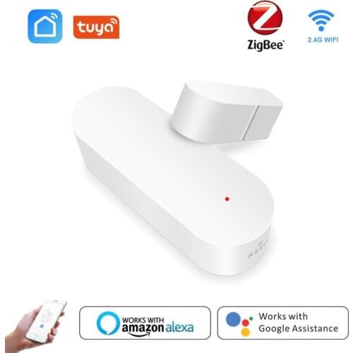 Tuya Smart WiFi ZigBee Door Sensor Door Open / Closed Detectors Wifi Home Alarm Compatible With Alexa Google Home Tuya APP