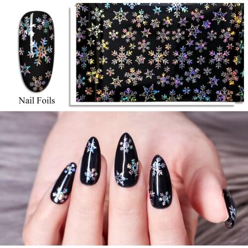 Snowflake Nail Sticker Xmas Pattern for Nail Sticker 3D Snowflake Star Laser Glitter Christmas Nail Art Transfer Foils