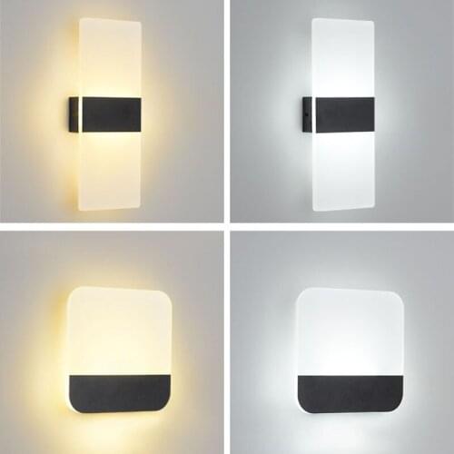 Modern Nordic White Rectangle LED Wall Lamp Luxury Living Room Bedroom Beside Aisle Creative Minimalist Indoor Light Fixtures