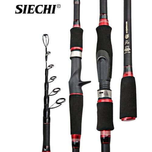 SIECHI Fishing Rod Carbon Fiber Telescopic Fishing Rod Fishing Accessories Spinning Carp Fishing Rods Casting Rod 1.8m-2.7m