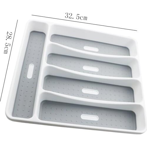 Dinnerware New Plastic Cutlery Storage Box Tray Kitchen Drawer Organizer Separation Flatware Organizer for Spoons Fork Knife Set