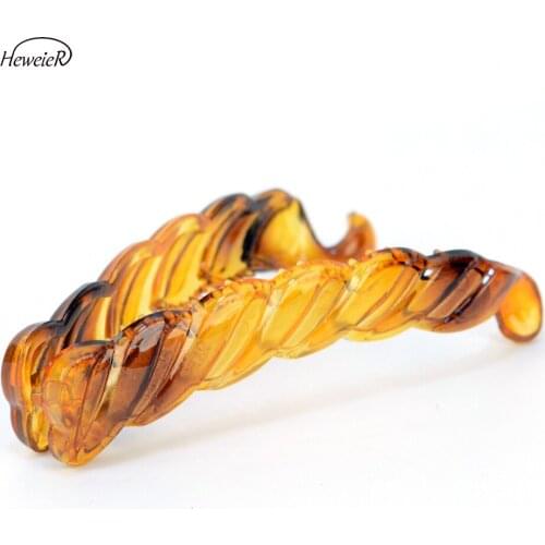 Ladies Girl Hair Banana Clip Hairpins Headdress Barrettes Brown Rope Plastic Hair Holder Women Fashion Headwear Accessories