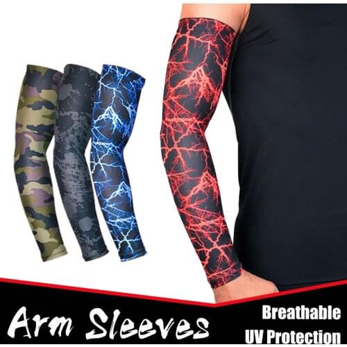 1Pcs UV Protection Running Cycling Arm Warmers Basketball Volleyball Arm Sleeves Bicycle Bike Arm Covers Golf Sports Elbow Pads