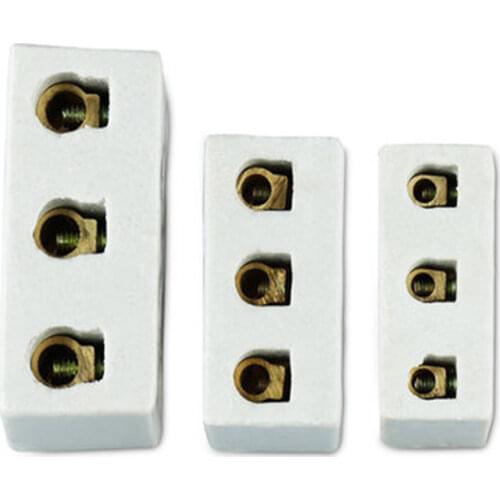10pcs Ceramic terminal block 6.2MM 5.3MM Five-eye porcelain connector terminal block terminal block Insulated porcelain head