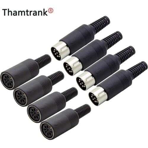 10pcs/lot 8 Pin DIN Male Plug Connector with Plastic Handle 8 PIN DIN Wire Converter 8 PIN Plug DIN DIY Keyboard/Mouse Cable