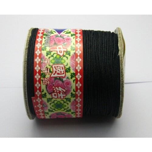 100 Meters Black String Chinese Knot Cord Synthetic Silk Jewelery Cord 0.8mm