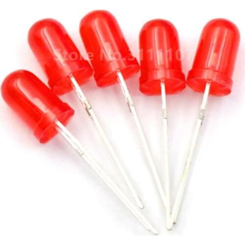 200PCS/Lot 5mm Red LED Diode Round Diffused Red Color Light Lamp F5 DIP Highlight New Wholesale Electronic