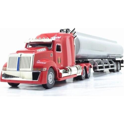 31.5CM 1/43 Diecast Alloy Metal Truck Trailer Tank Container Tubing High Simulation Model Engineering Vehicle Toy Ornament Show