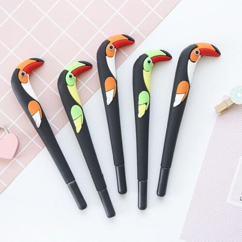 40PCS Per Set Cute Mascot Cartoon Pen Student Homework Stationery Silicone Creative Modeling Gel Pens Kawaii School Supplies