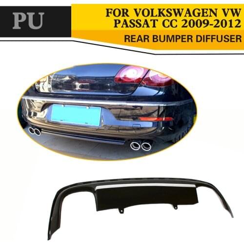Car Styling PU Auto Rear Diffuser Lip Spoiler for VW PASSAT CC 2008-2012