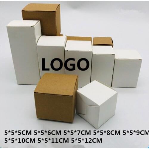 Free Printing LOGO 1000PCS/LOT 5*5CM Paper Gift Box FOR Jerwlry/ Cosmetics/ Soap Foldable Packaging Paper Box