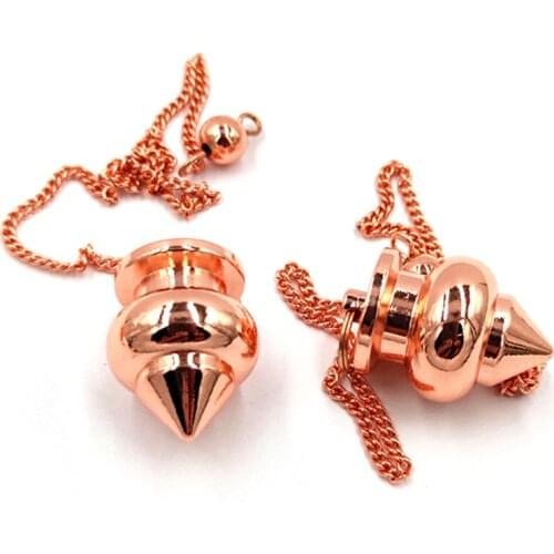 Pendule de reiki pendulum Natural Stone Amulet Healing Pyramid spiritual pendulums for dowsing Copper meatl Charms Chakra Amule