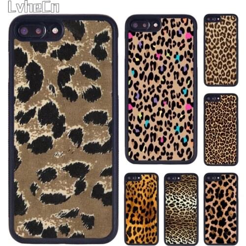 LvheCn Leopard Animal Print Phone Case For iPhone 5 SE 6s 7 8 Plus 11 12 Pro X XR XS Max Samsung galaxy S7 S8 S9 S10 Plus Shell