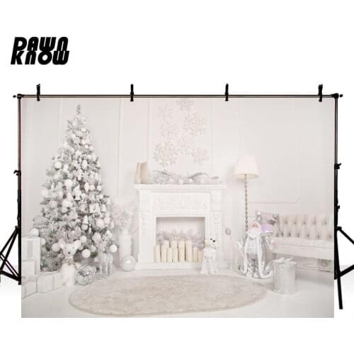 DAWNKNOW Merry Christmas Fond Photo Background White Tree Fotografia Photography Backdrop Photocall Children Studio lv992
