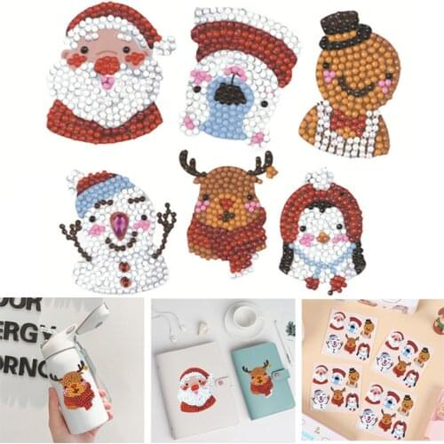 DIY Diamond Stickers For Kids Christmas Diamond Painting By Number Mosaic Stickers Art Craft Toys 5D Anime Child Toys
