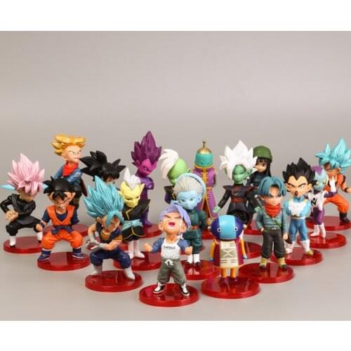 18 Pcs/set Dragon Ball Super Saiyan Vegeta Goku Gohan Trunks Action Figure Doll Model Decoration Trendy Creative Gifts