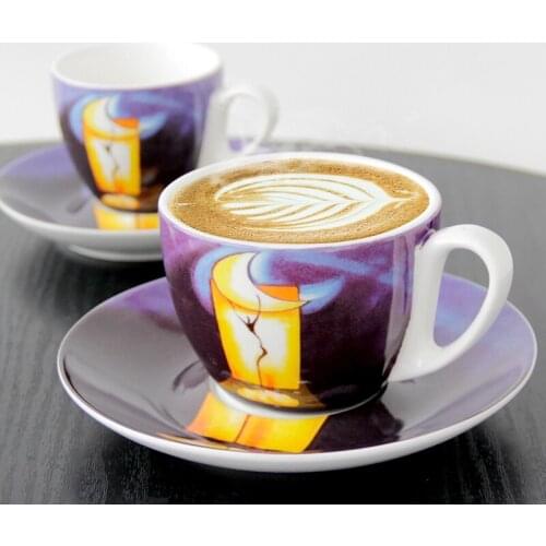 European Modern Coffee Cup Saucer Pottery Creative Ceramic Tea Cup And Saucer Sets Pack Coffee Cup Cool Canecas Drinkware EK50BD