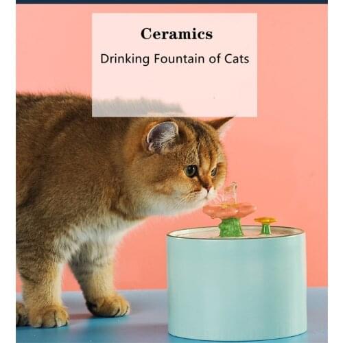1.5L Ceramic Cat Drinking Water Fountain For Cats Dogs Drinking Porcelain Cat Water Fountain Water Dispenser Pet Bowl Drinkers
