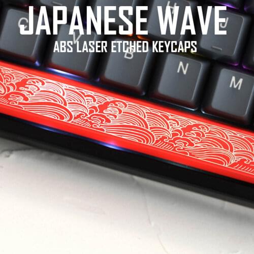 Janpenese Style Big Wave 6.25U Spacebar Keycaps For Filco UKBC Ducky Gauss Dujia Cherry Switch Mechanical Keyboard ABS Red White