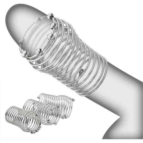 Stainless Steel Penis Ring Cock Rings Penis Sleeve Penis Trainer Penis Stimulate Delay Ejaculation Time Lasting Sex Toys For Men