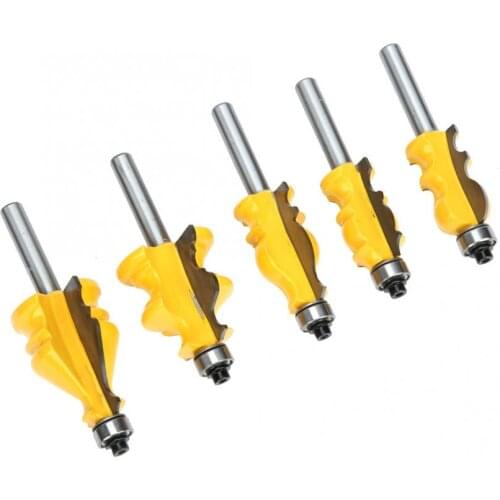 Router Bit 5pcs 8mm Shank Handrail Router Bit Cabinet Door Top Line Milling Cutter Woodworking Tools