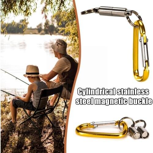 Magnet Buckle Fly Fishing Magnetic Net Quick Release Clip Tools Land Fishing Connector Lanyard Clip Holder Hanging Accessor Y1M1