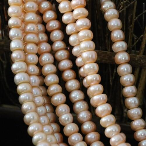 Fashion natural cultured freshwater pearl orange abacus loose beads 9-10mm beauty gift diy High grade jewelry 15inch B1388