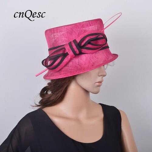 NEW Attractive Small brim Sinamay wedding womens hat with long ostrich spine for Kentucky Derby and church.brim width 8cm