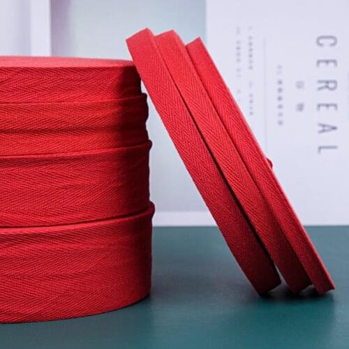 New 50Yards Eco-Friendly 100% Cotton Ribbon Herringbone Tape Sewing Overlock Cloth Strap Belt DIY Crafts Accessories 10-50mm