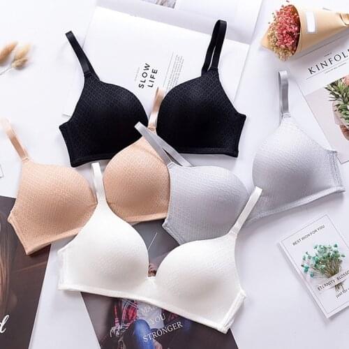 OIONINOS Sexy Lingerie Bra Women Push Up Bra Bralette Wireless Breathable Solid Bras for Women Black White Grey 3/4Cup Underwear